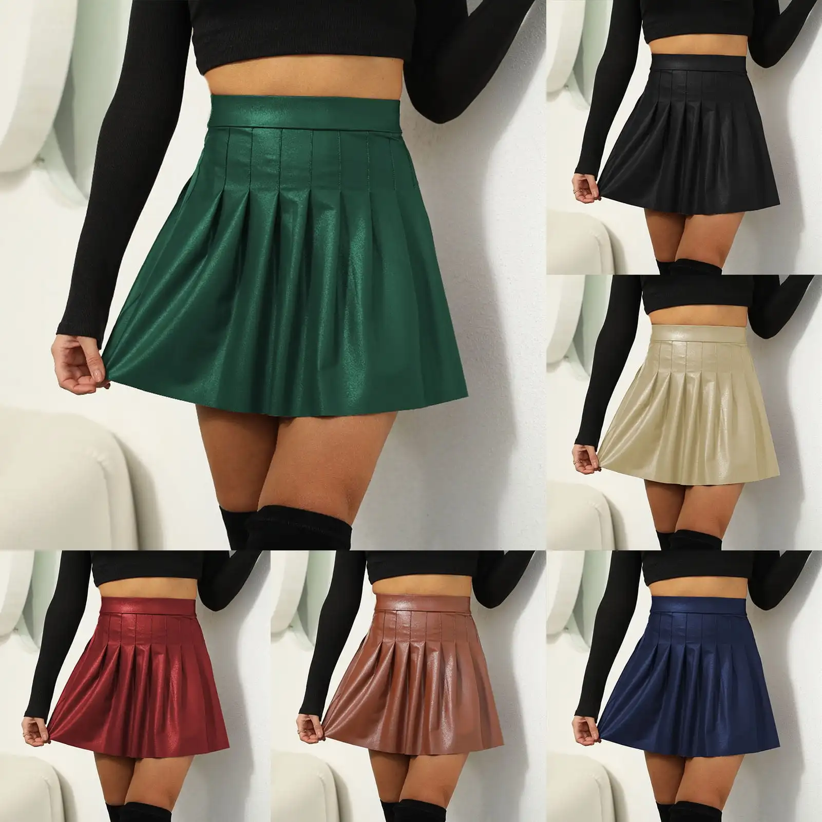 Fashionable 2023 Collection Girls Leather Mini Skirt Collection Available In Lowest Wholesale Prices On Sale