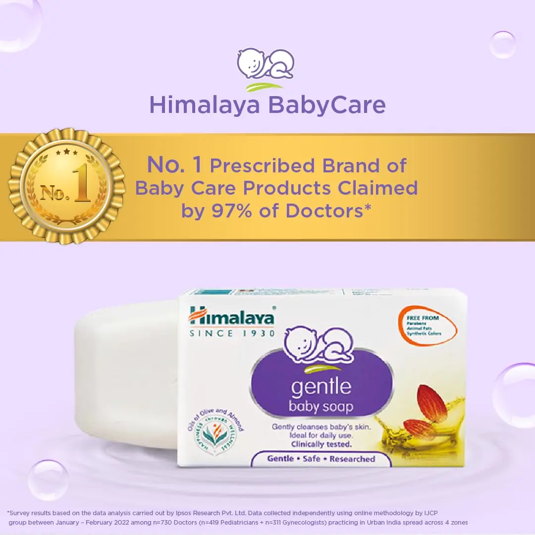 Himalaya Gentle Baby Soap Paraben-Free Natural Body Care for Sensitive Skin