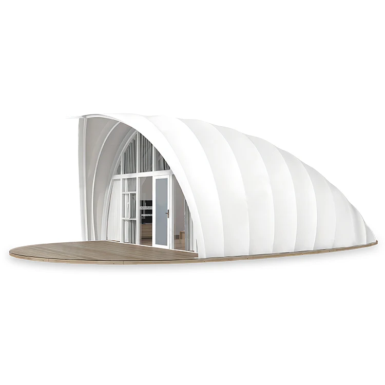 2024 New Design Airbnb Shell Shape PVDF Glamping Tent with Bathroom