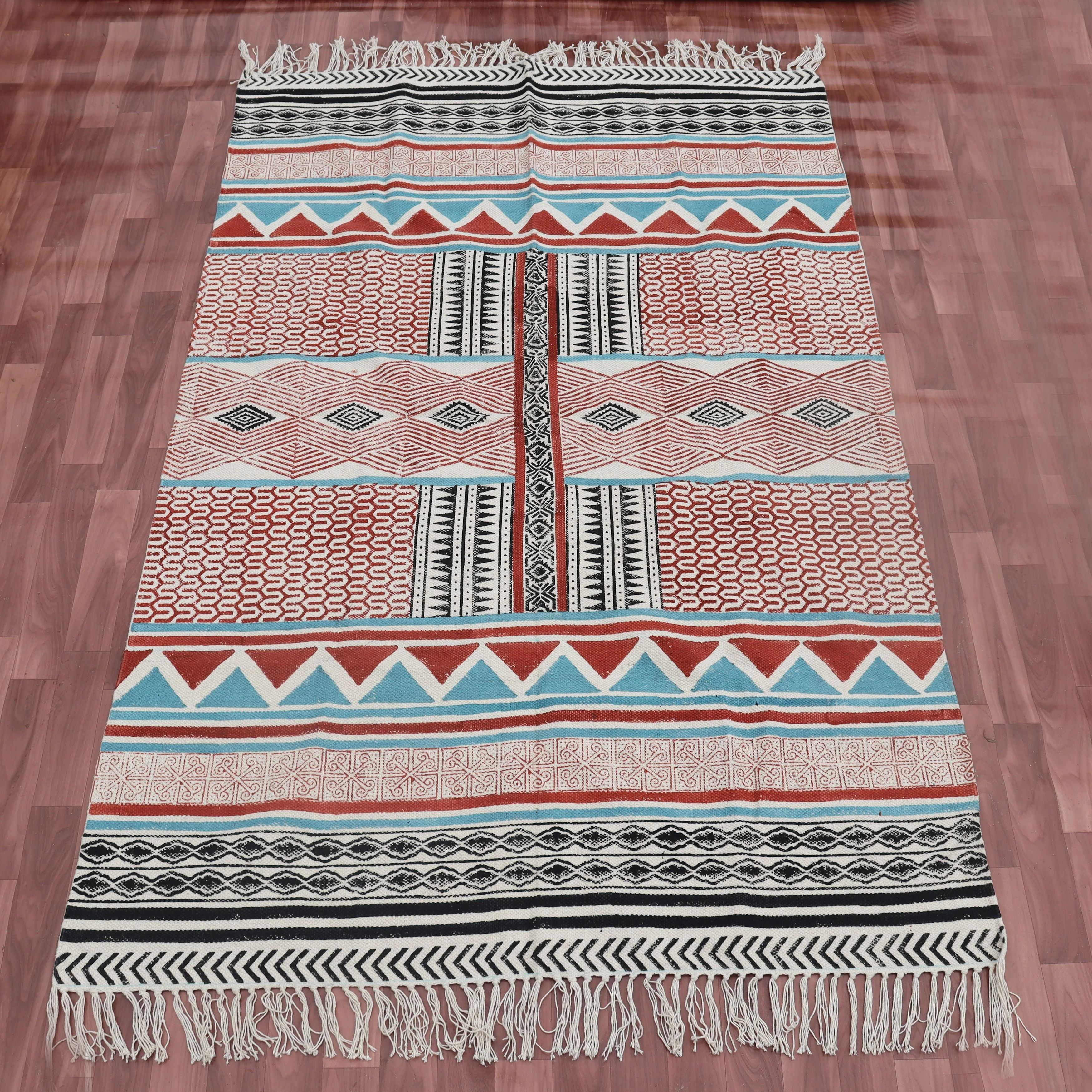 Carpet Plus Outdoor Garden Yoga Carpet Prayer Mat   Hand block Print Flat 100% Cotton Carpet Traditional Dining Room Rug