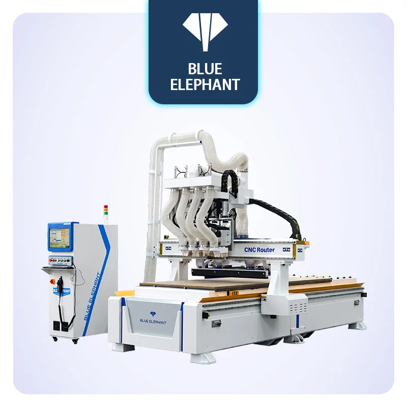 Wholesale New Products blue elephant 1325 woodworking c n c machine with 4 four spindles for plywood for sale in Chile