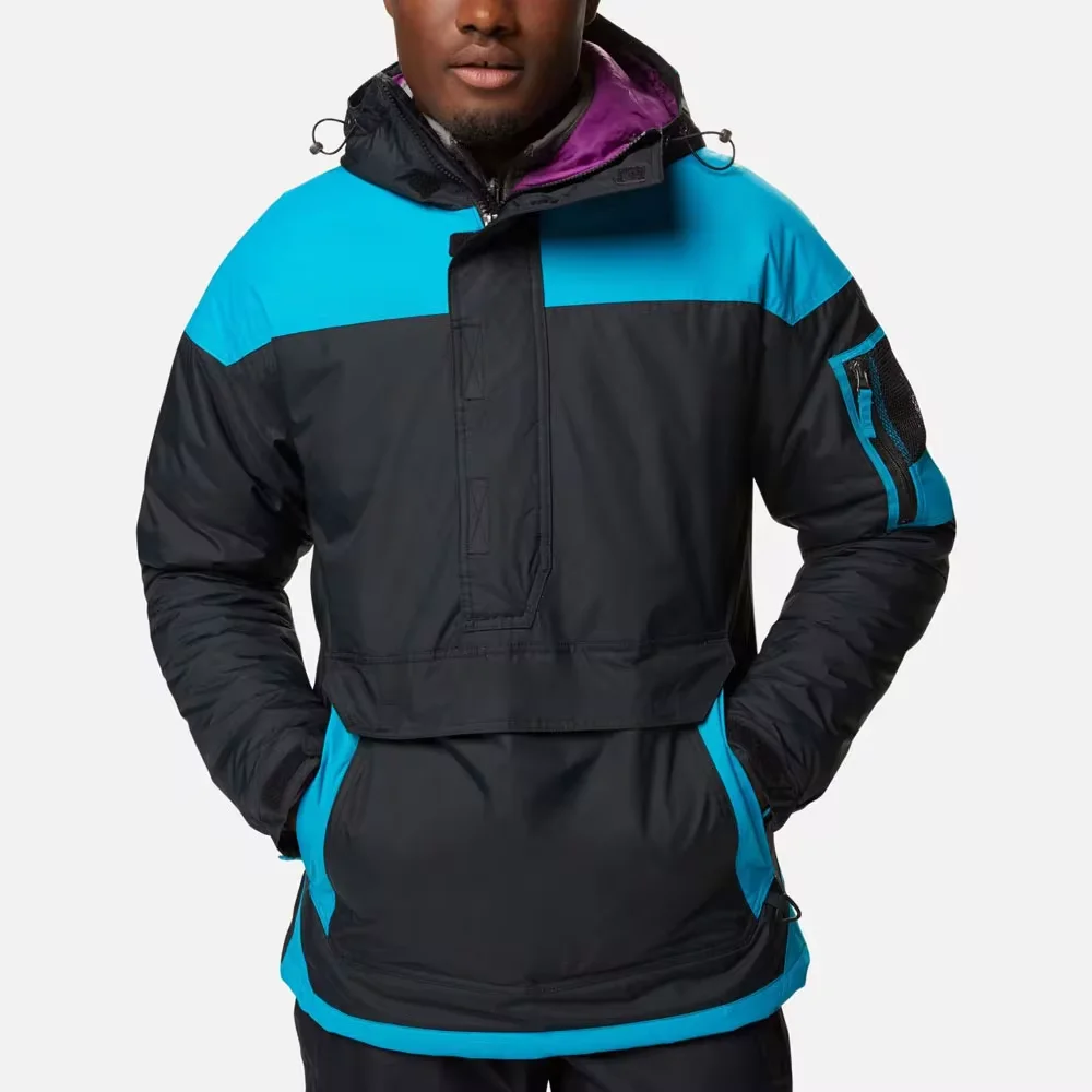 Wholesale Custom Outdoor Color Block Anorak Jackets Customized Contrast Color Anorak Half Zip Jackets