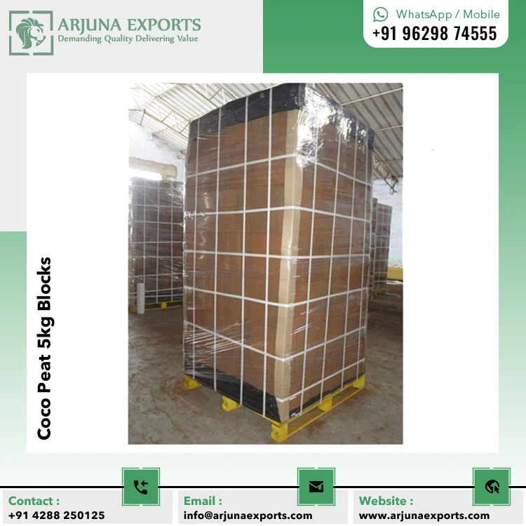 Best Quality Horticulture and Floriculture Use Potting Mix of Coconut Coir Peat or Pith 5Kg Blocks at Direct Factory Price