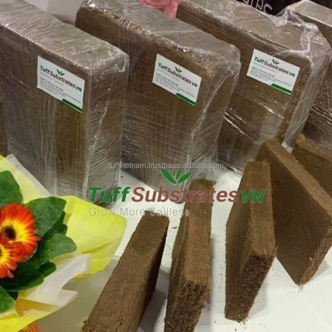 Selling Block Cocopeat Coir Pith For Plants With 700Gr Block High Quality in size 19*17*5cm good expan from Tuff Vietnam Low EC