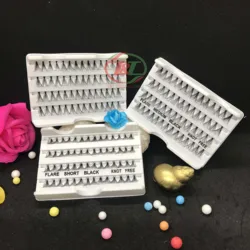 Wholesale good price Vietnam flare eyelash knot free mink silk individual false lashes cluster eyelash