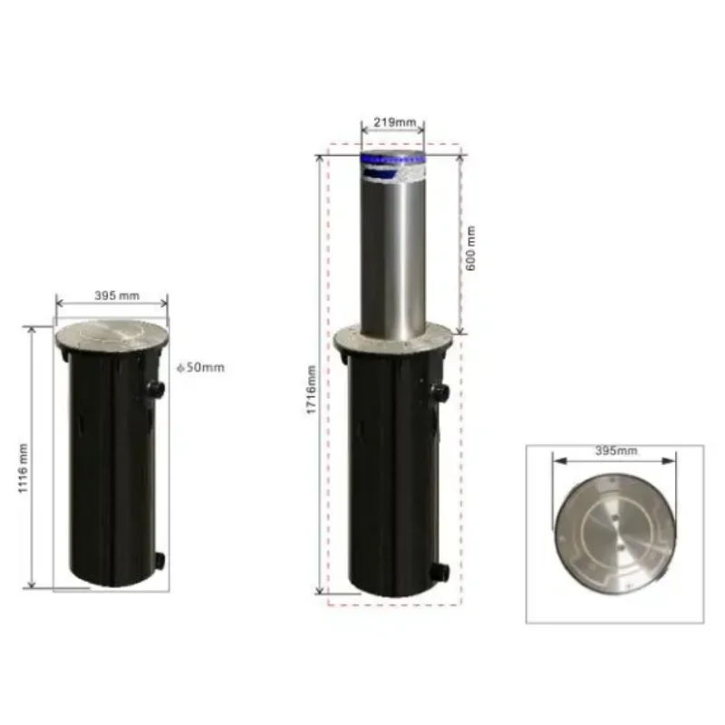 Retractable High-Security Perimeter Protection Traffic And Parking Sign Delineator Lamp Post Bollard Led Street Light