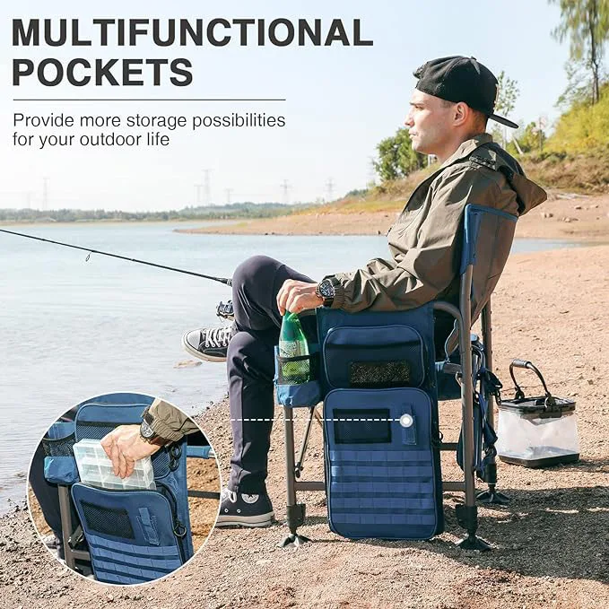 Adjustable Folding Fishing Chair for Outdoor Camping Furniture with Storage Bag