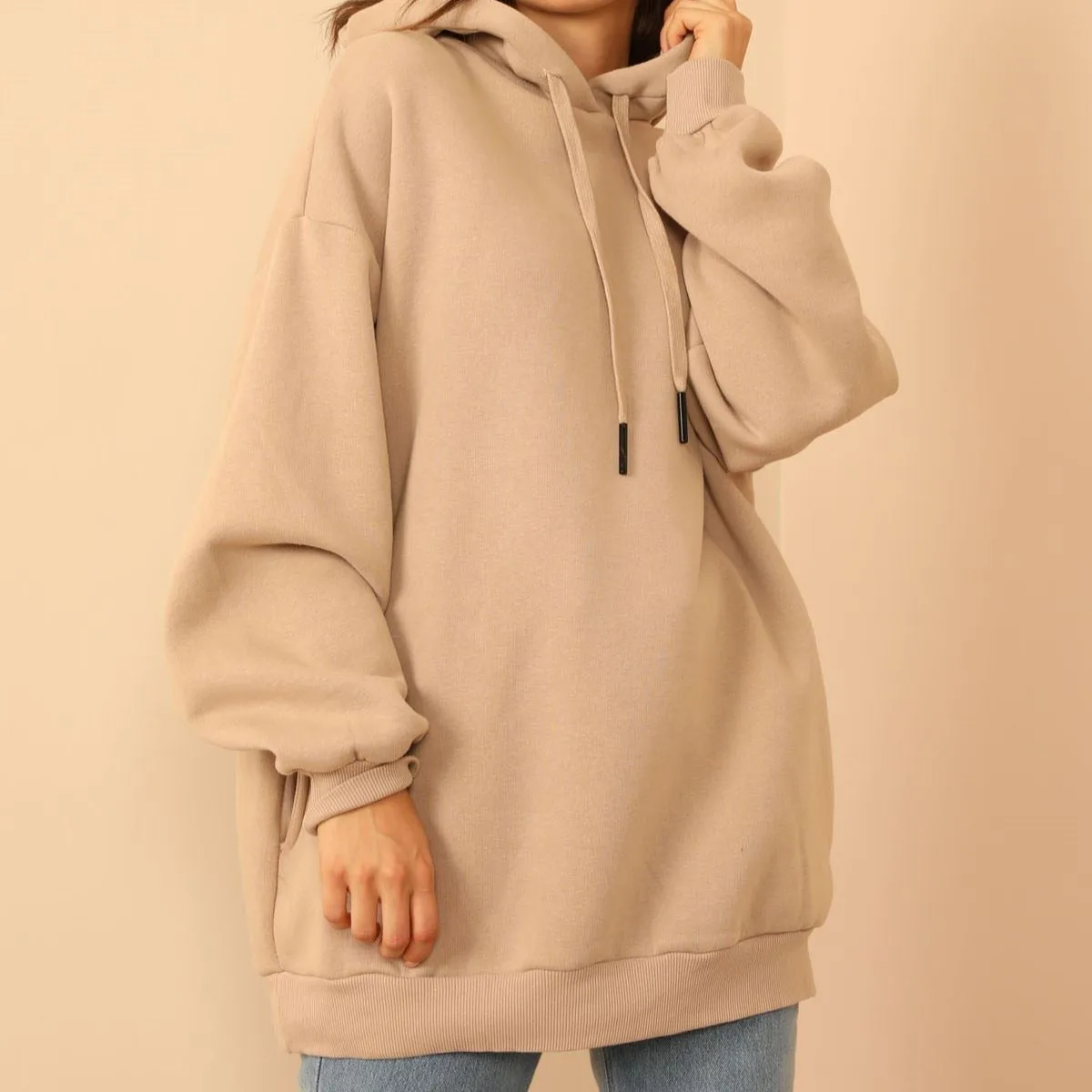 Powder Color French Terry Cotton Fabric 65% Cotton 35% Polyester Blended Fabric Winter Clothing Brushed 3 Fleece Knitted Terry