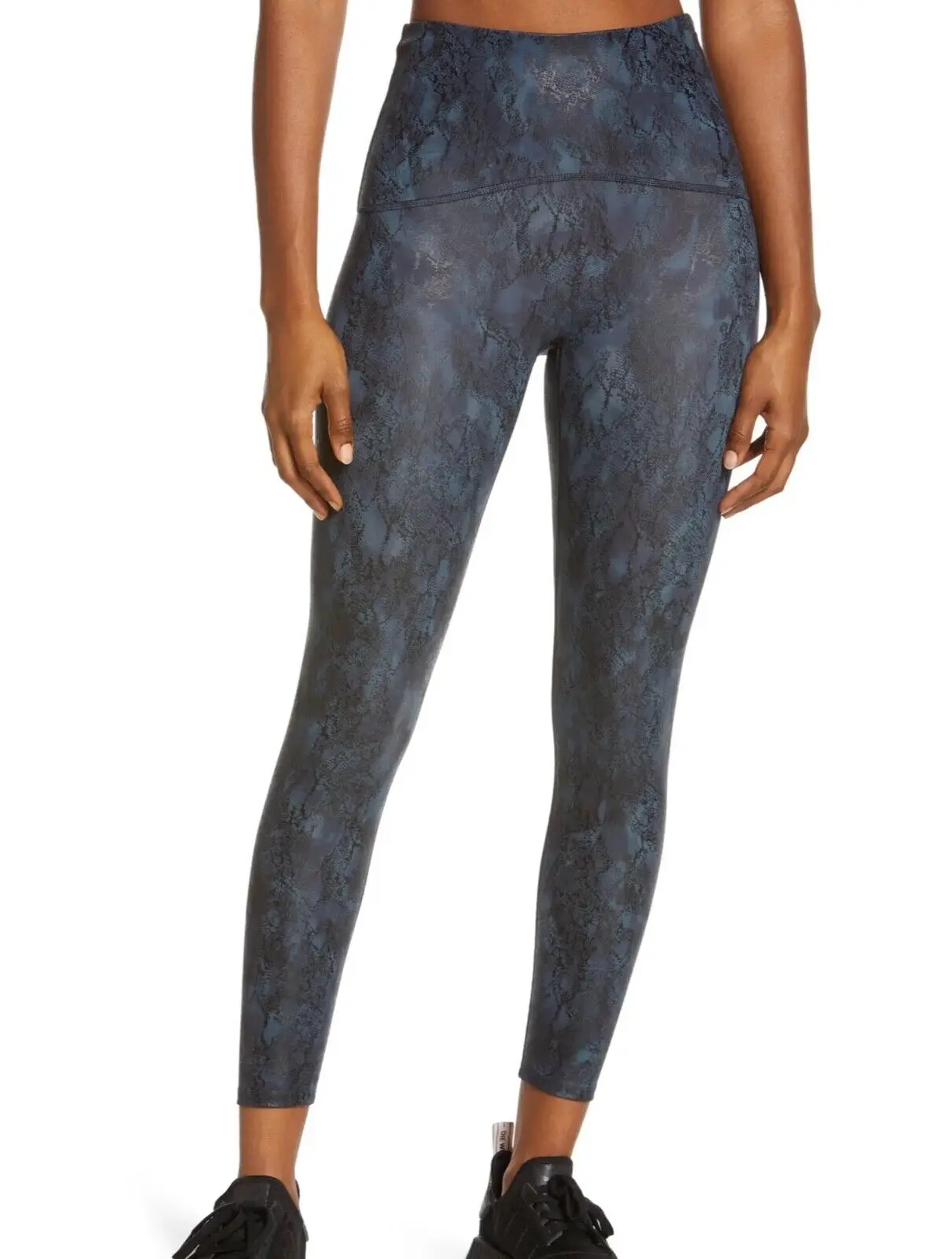 NEW Booty Boost Faux Leather Reptile Leggings Navy leggings For Womens