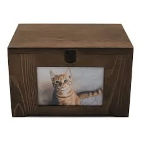 Super Quality Rosewood Funeral Urns Box In Low Prices Hot Selling Wooden Cremation dog urns With Brass Paw Prints