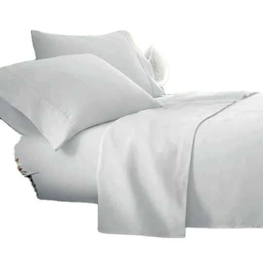 Medium Weight 100% Bleached White Polyester Fabric Wrinkle Resistant for Pillows Fitted Sheets Upholstery Mattress Covers