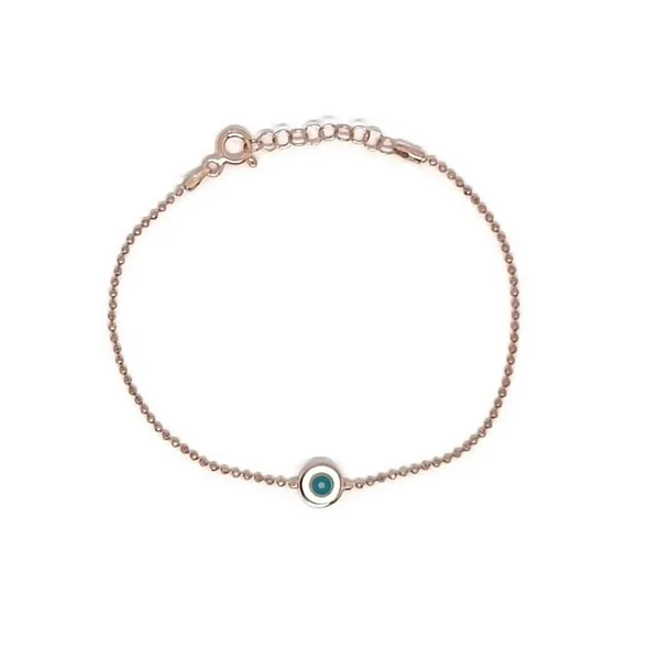 925 STERLING SILVER CHAIN BRACELET TURKISH EVIL EYE ENAMEL  CHAIN BRACELET SILVER GOLD ROSE GOLD PLATED