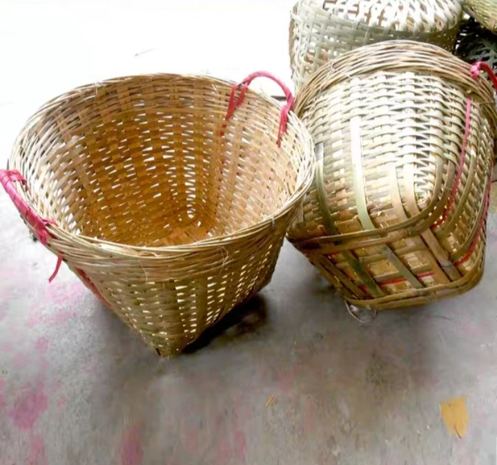 Bamboo Basket Woven Crafted Basket With Sustainability Eco-Friendly Handmade Products For Vintage Decoration