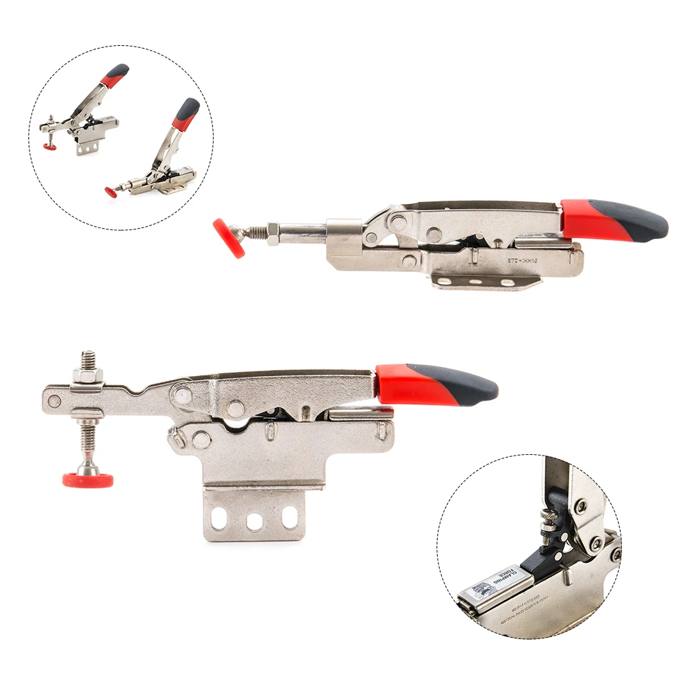 Anti slip rubber pressure tip woodworking hold down clamp welding drill press clamp quick release horizontal toggle clamp