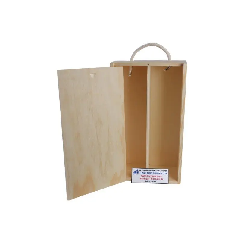 Hot product 2024 Eco-friendly Wooden wine box packaging for business gift WhatsApp +84 937 545 579