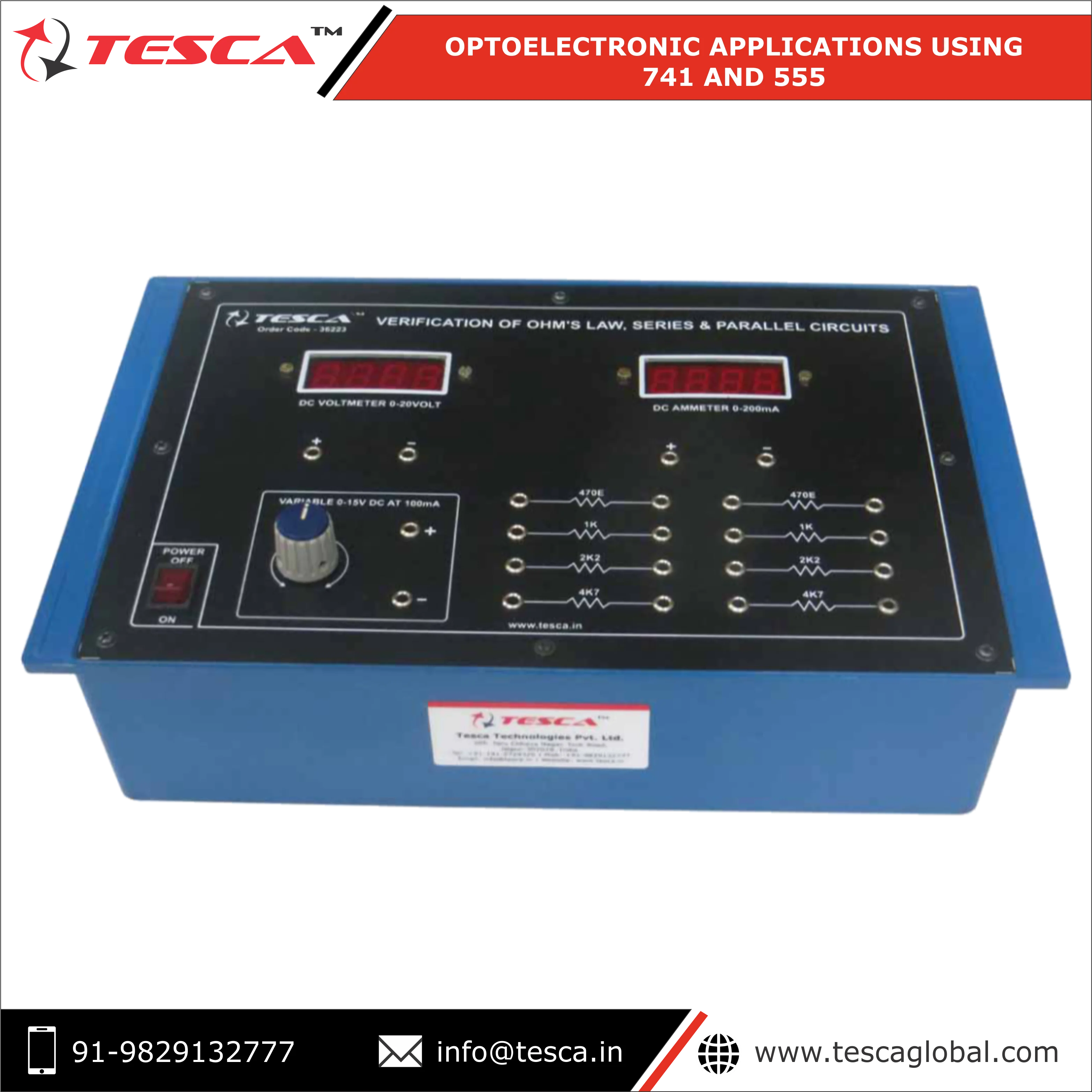 Проверка сериала Ом и параллельных цепей-аналоговая Электроника-образовательный тренажер