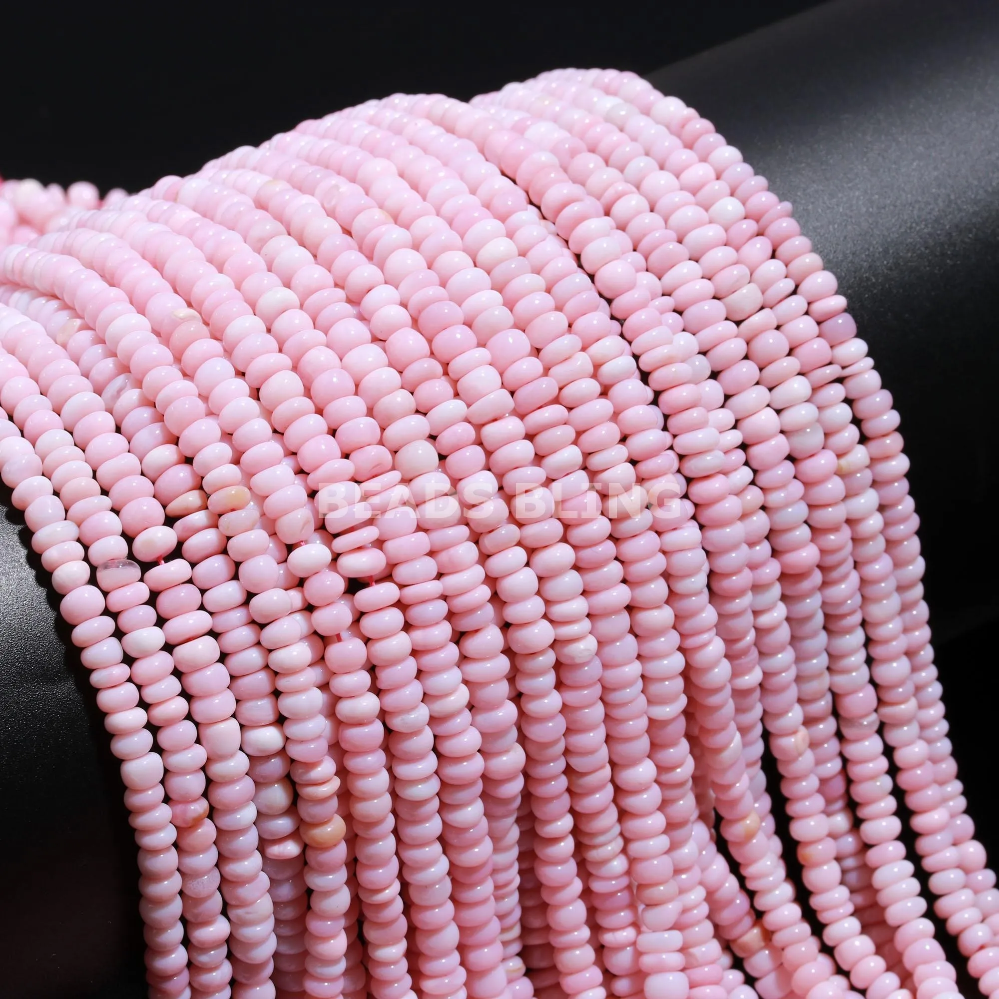 New Trending Baby Pink Opal 4mm - 5mm Light Pink Opal Gemstone Beads 13 Inches Strand Opal Beads for Necklace & Jewelry Making
