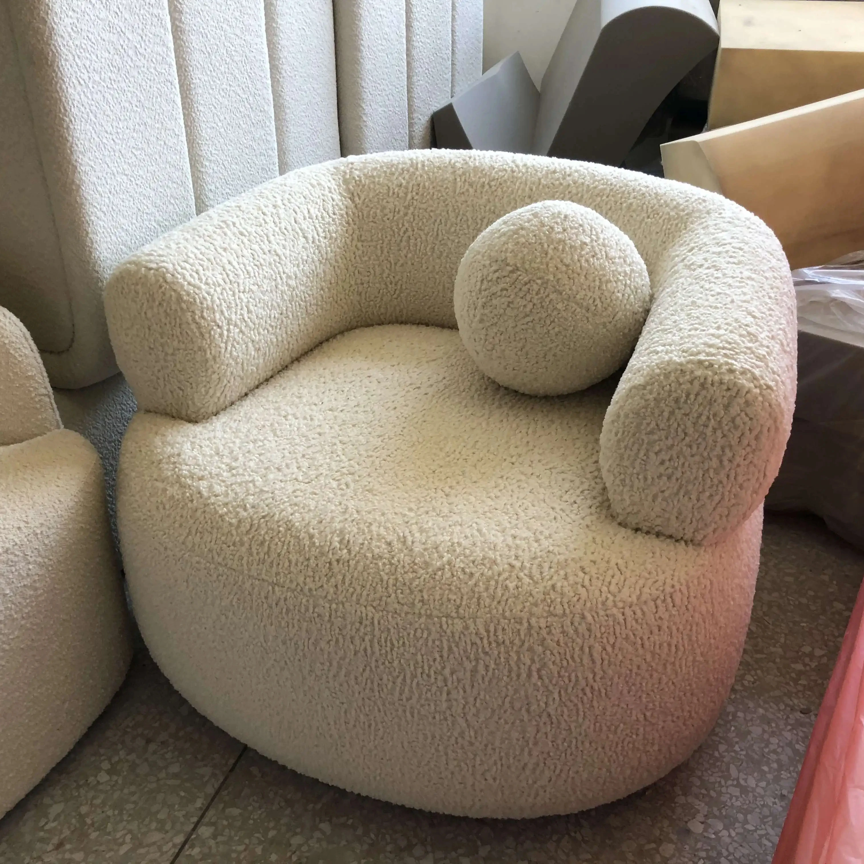 Leisure Style Living Room Chairs  Solid Wood Teddy Chairs Single Seater Sofa