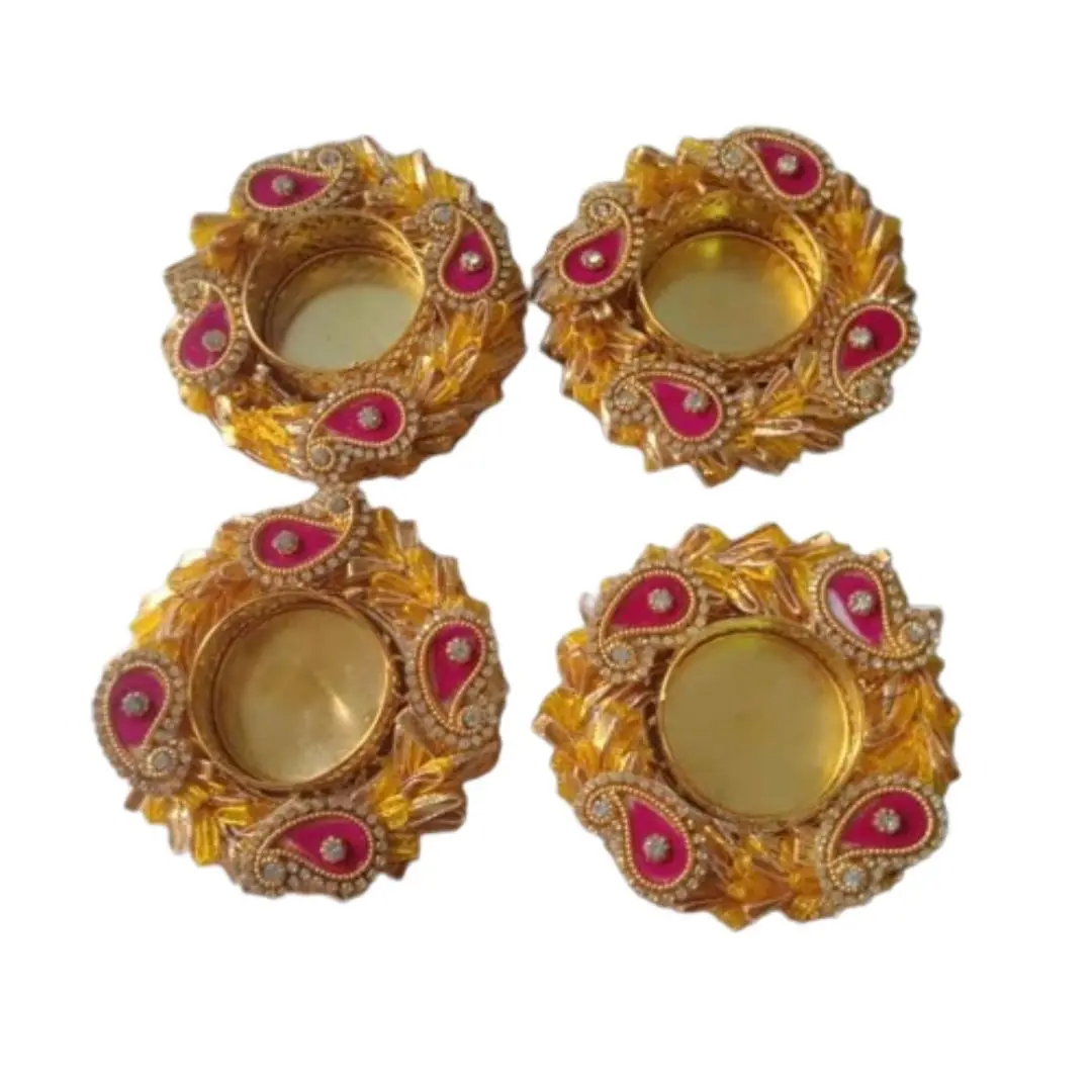 Multi Color Wedding Event Purpose Diwali Diya Gift Festive Diwali Decor Multicolor Tealight Holders for Joyful Celebrations