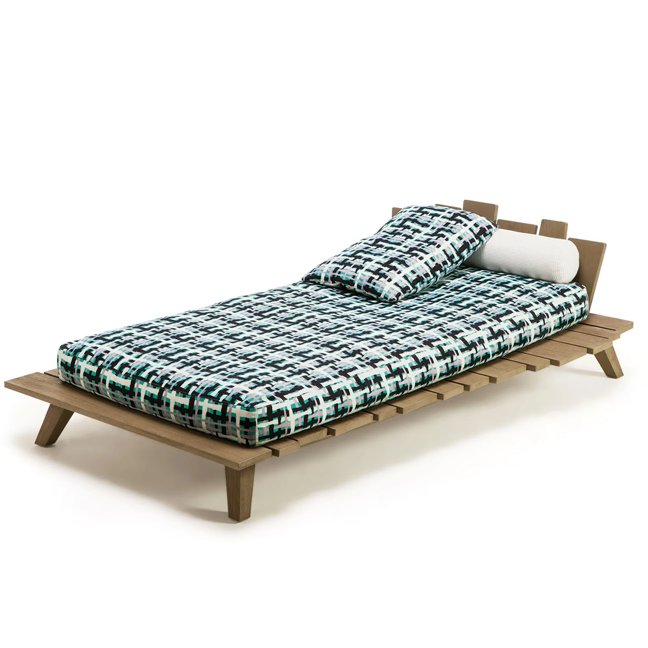 Modern Design Furniture Outdoor Sun Lounger Teak Wood With Cushion - Kiara