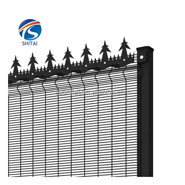 Customized 358 airport fence wear-resistant 358 fence anti climb welded galvanized 358 fence with barded nail for prison