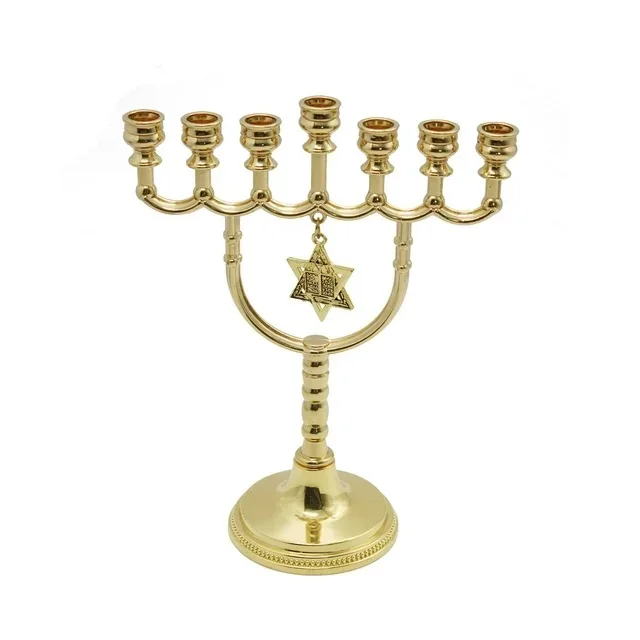Brass Christmas candle holder Morden design brass candle stand of 7 pillar holder