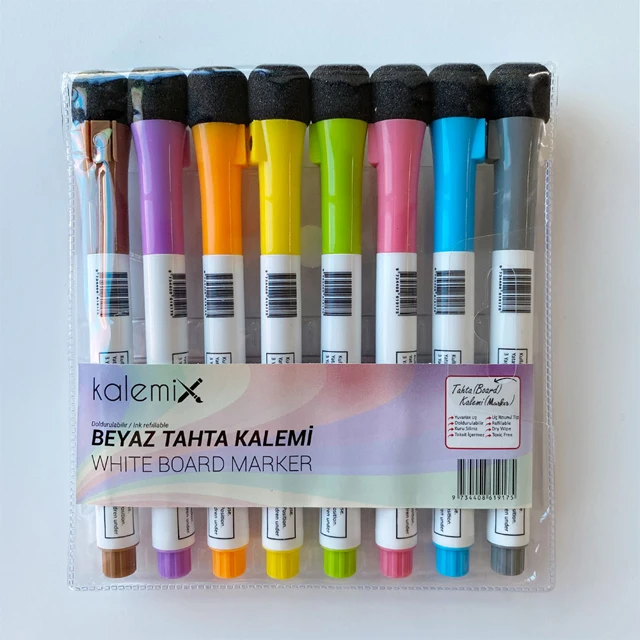 Kalemix Whiteboard Pens Easy Erasing Fine-tipped Long Lifespan Customizable Design magnetic  Eraser