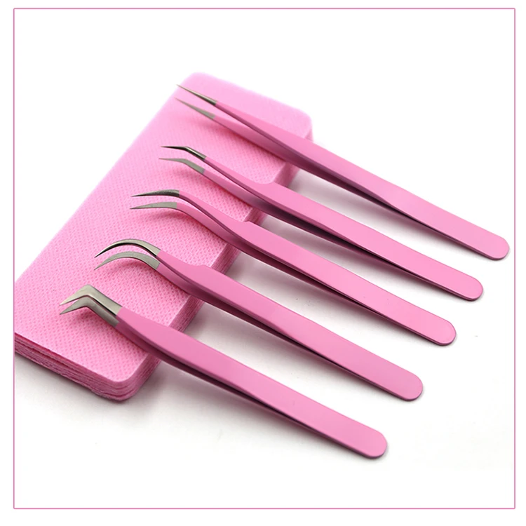 volume tweezers set with fiber tips stainless steel high quality dumout vetus classic volume eyelash tweezers set with logo