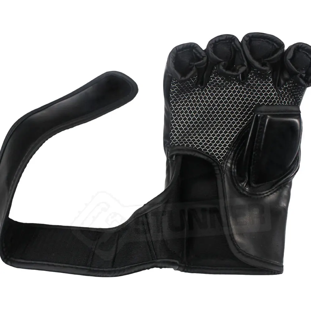 Full Black Color Real Leather Made  MMA Boxing Glove Customized Brand Logo MMA Gloves for Boxing Training