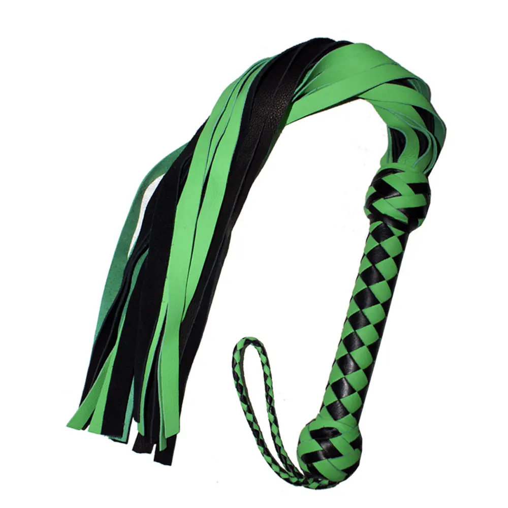 HMB 504F Black Leather Bullwhips Flogger 20 Pcs Soft Tails BDSM Whip Floggers Bondage Gear Essential