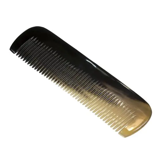 Customizable Size Design Hand-Carved Buffalo Horn Wide Tooth Comb Natural Horn Comb Animal Style Raw Technique Agate Material