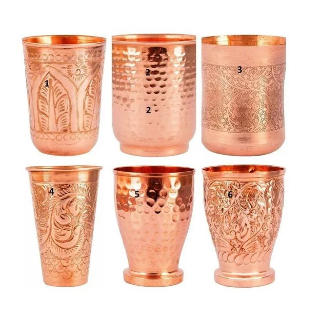 Pure Copper Embossed Glass Tumbler High Quality Copper Champagne Glass At Wholesale Price High Quality Suppliers & Manufacturer