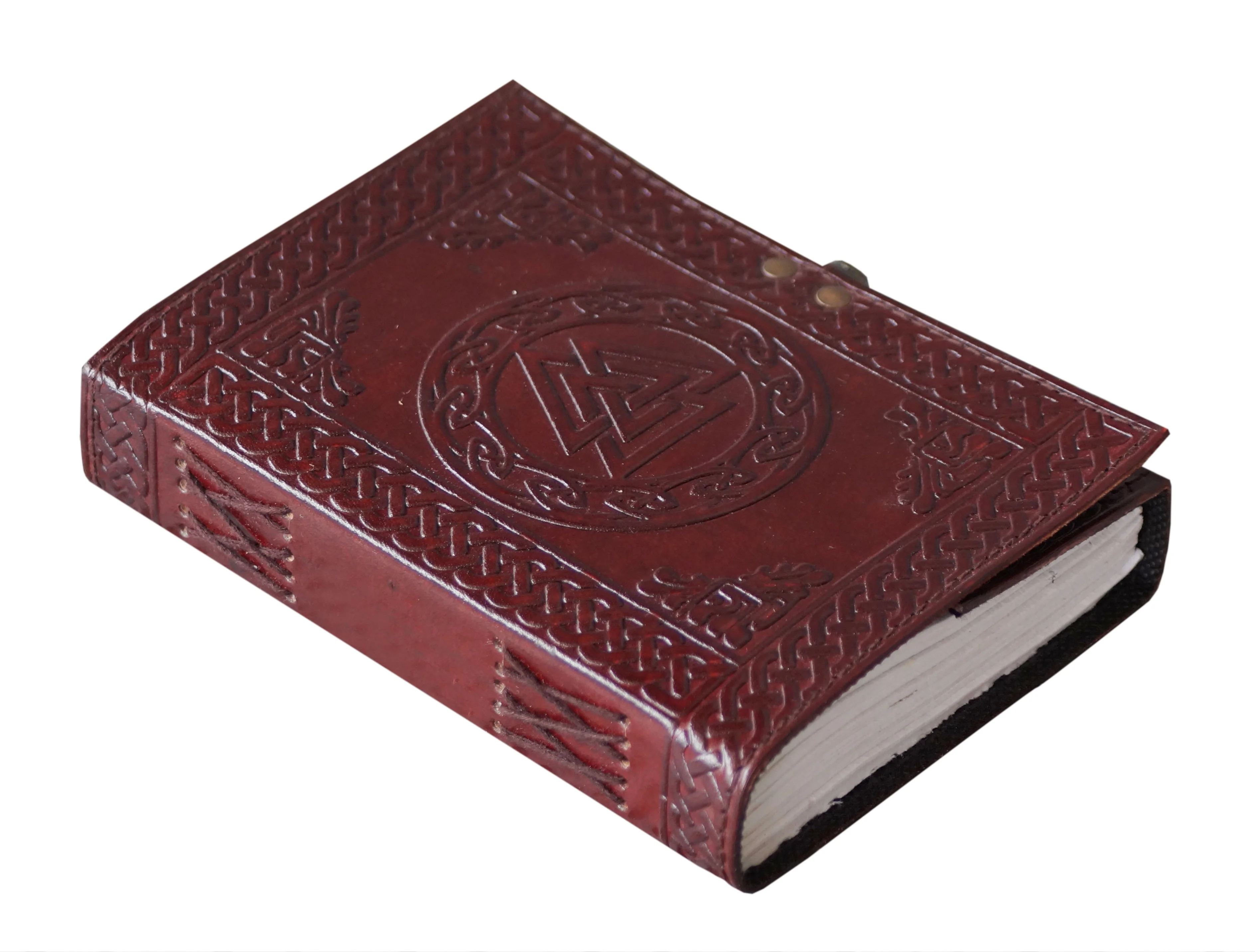 Leather Journal Embossed Triskele Notebook Office Supplies and Stationery School Supply Sketchbook Notebook Manual Book Kraft