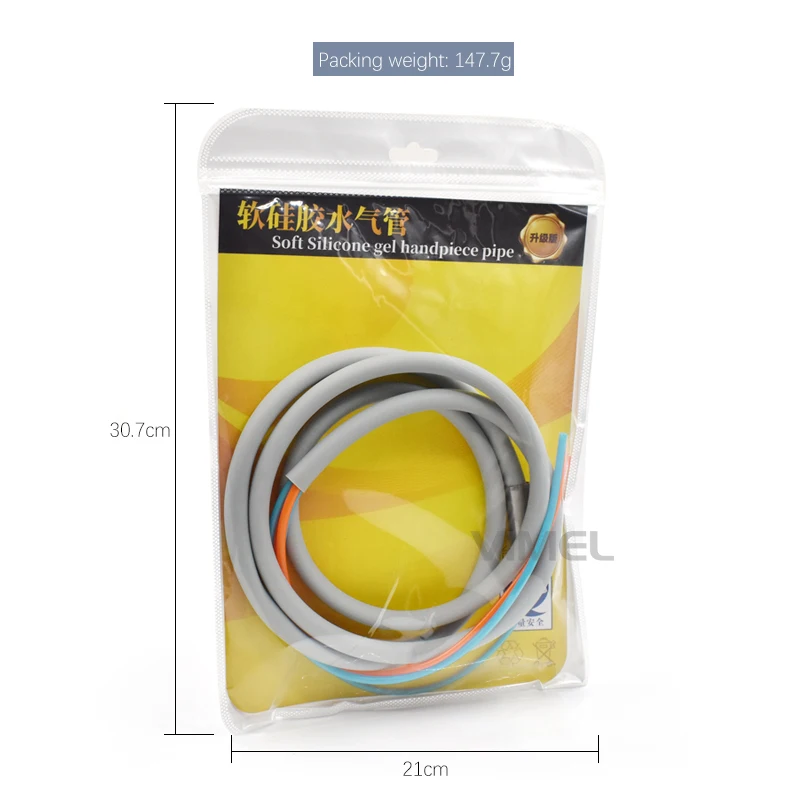 Dental Handpiece Tube 4 Hole Soft Silicone Gel Cable Hose with Connector for Dental Chair Unit Flexible Dental Handpiece Pipe