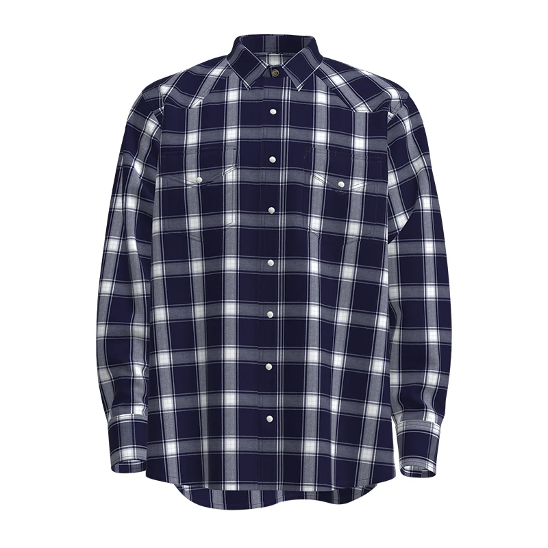 Wholesale UL Certificated FR Shirts Flame Resistant Light Weight Printed Fire Retardant Plaid Shirt Long Sleeve