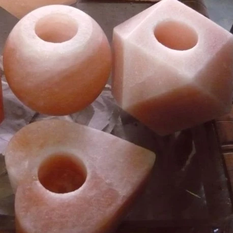 Wholesale 100% Pure Himalayan Crystal Salt Rose Shape Candle Holder or Tea Light