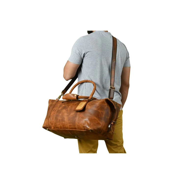 Duffle Bag Custom Logo Personalized Handmade Stylish Full Grain Buffalo Leather Duffle Bag For Sale