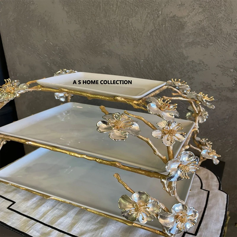 floral golden elegant decorative Design Chocolate Serving Tray In brass Gold Color Superior Quality Hotel Sweet Chocolate Tray