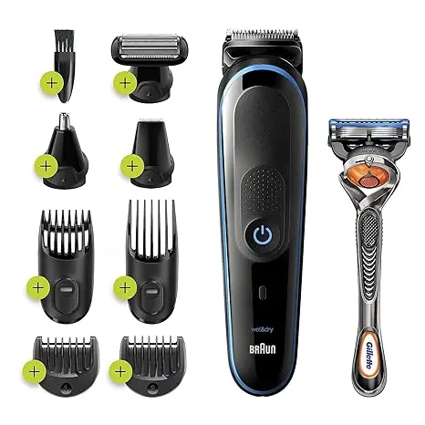 Braun Hair Clippers for Men 9-in-1 Beard, Ear and Nose Trimmer, Mens Grooming Kit, Body Groomer, Cordless & Rechargeable