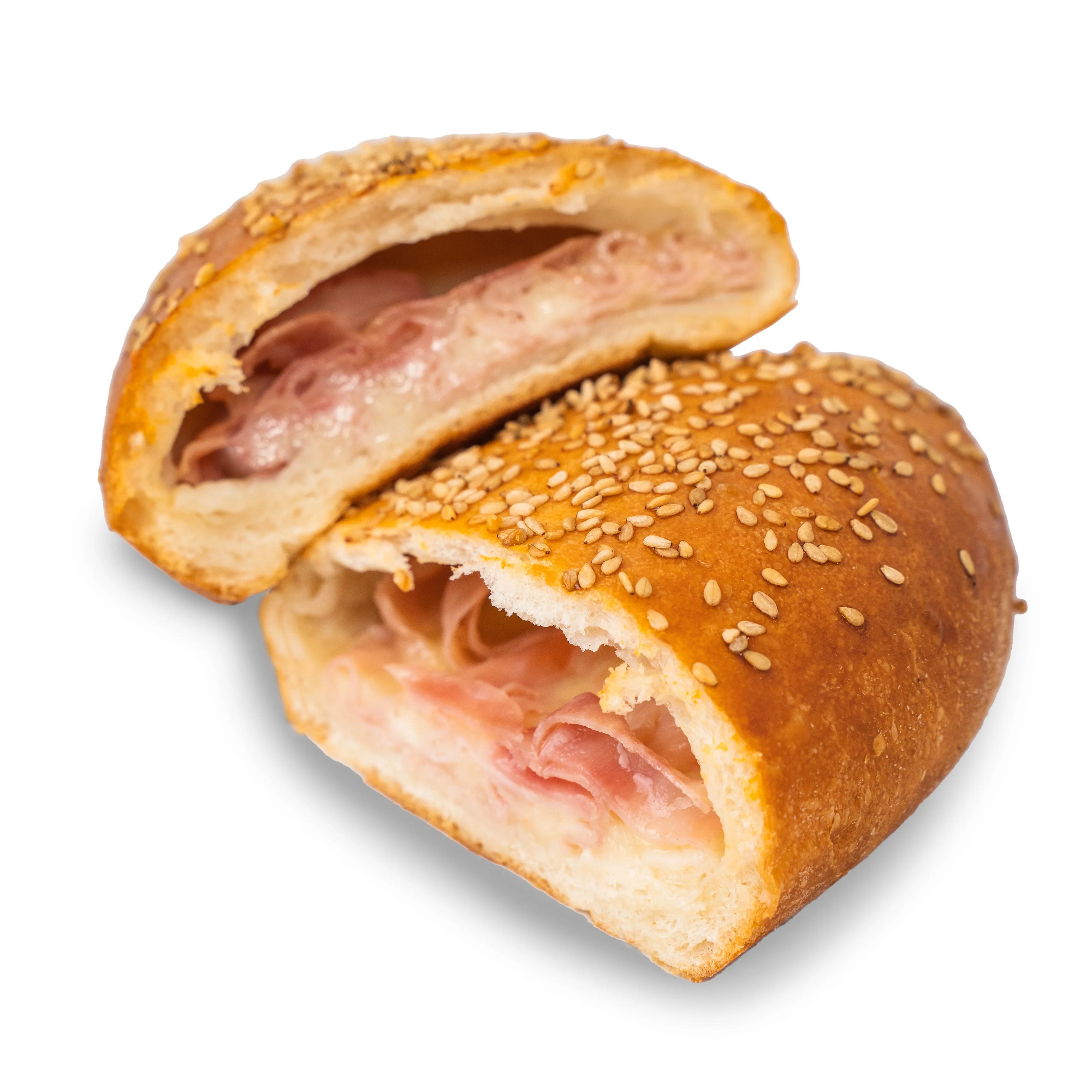 High quality sicilian streetfood from sicily handmade precooked calzone with ham and mozzarella cheese 180g