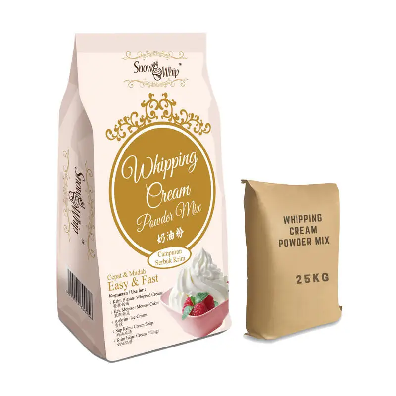 Super Convenient New Arrival 500g Per Box Halal Vanilla Milk Snow Whip Whipping Cream Powder