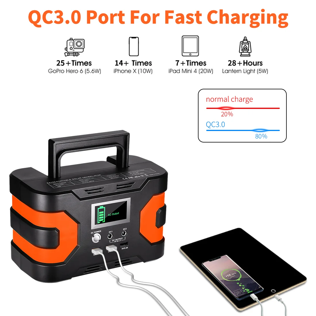 Outdoor 110V 220V solar generator portable power station system 200W 300W 500W solar portable generator