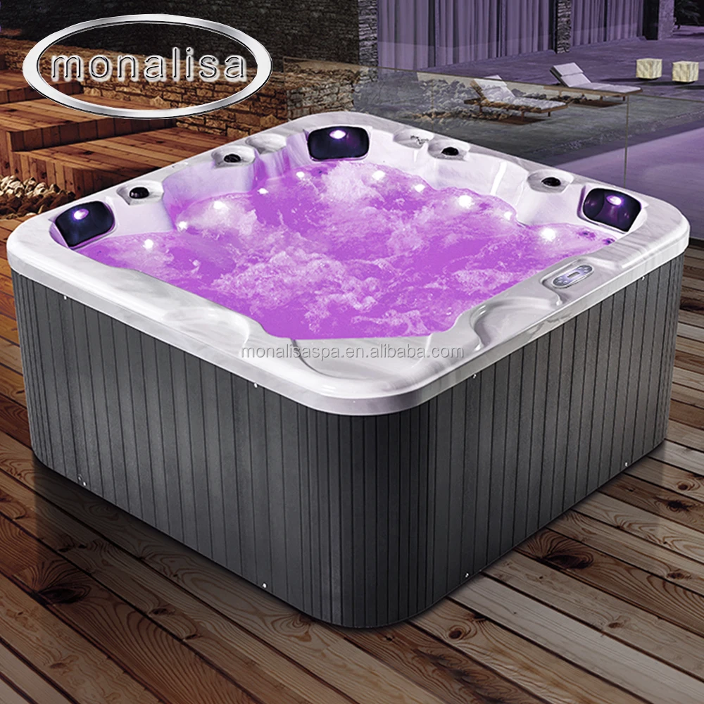 Square Acrylic Monalisa Outdoor Automatic Whirlpool Air Massage Baby Bath Tub Spa Hot Tub Ice Bathtub