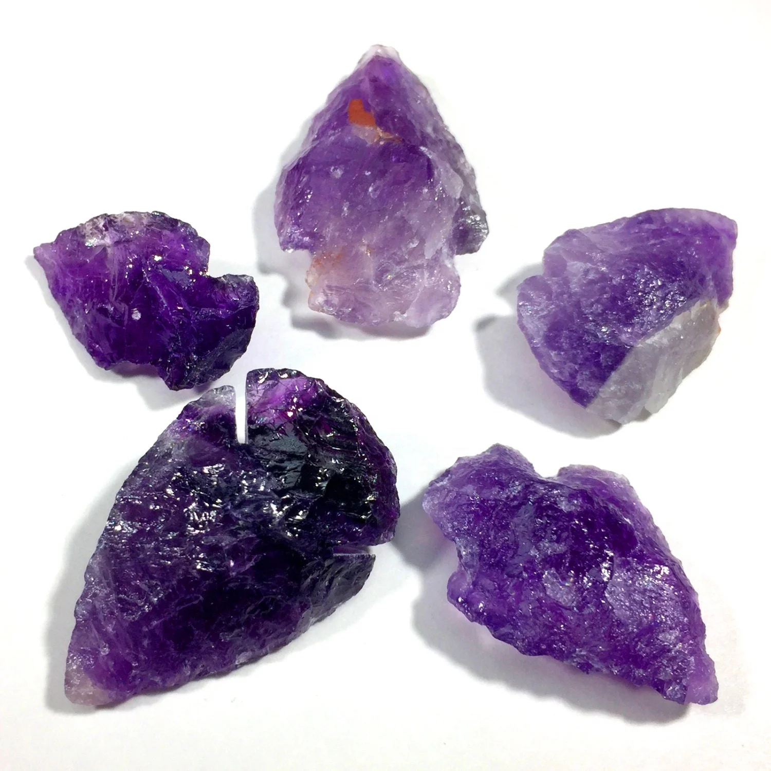 Wholesale Natural Indian Agate Amethyst Gemstone Arrowheads Sets Reiki Healing Handmade Bulk Agate Arrowheads Set For Vastu