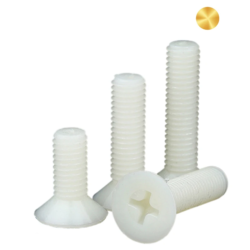 China Manufacturer Wholesale M2 M3 M4 M5 M6 M7 M8 M10 slotted pan head phillips cross recessed Plastic Screw Bolt Nylon Screws