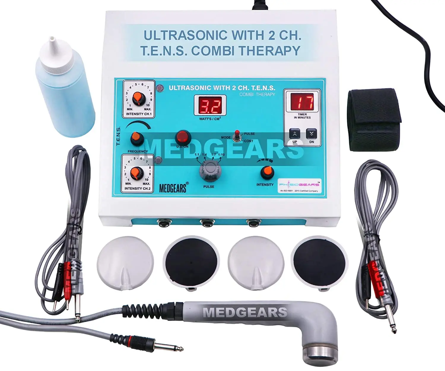 Mars International Manufacture psychotherapy AC 2 channel Tens with Ultrasound for Pain Relief Portable Machine for Physiotherap