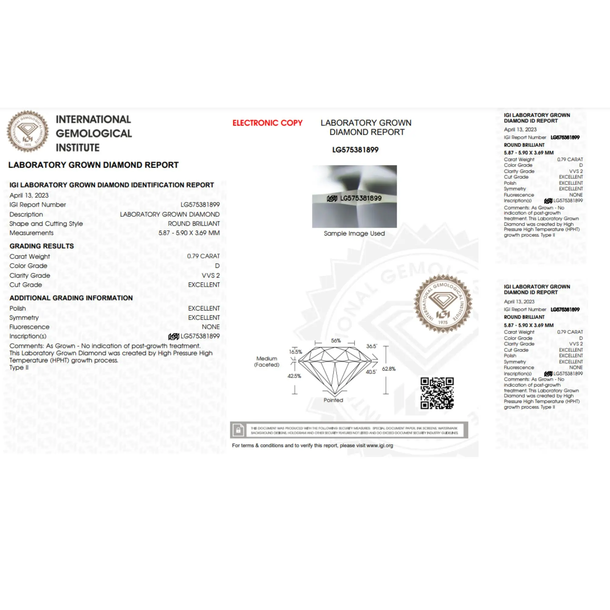 D Color VVS2 Clarity Size 0.79 Ct Polished Labgrown Diamond Round Shape HPHT-CVD Diamond Jewelry Loose Diamonds