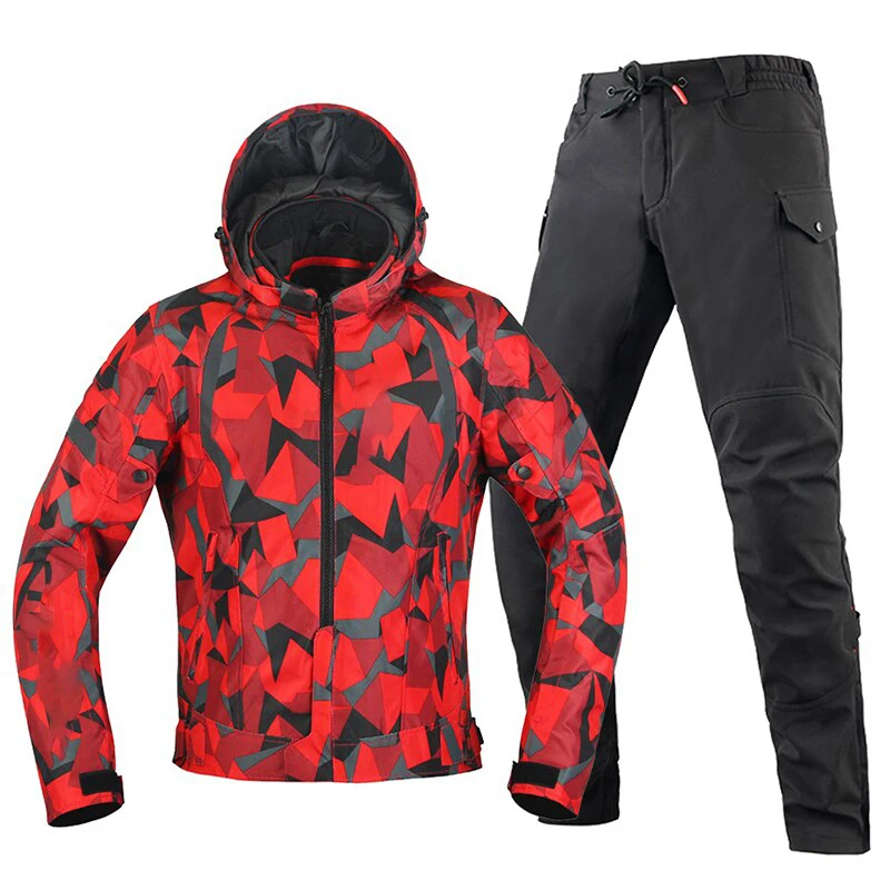 Winter Style Motorcycle Jacket For Men Women Riding Protective Suit Motorcyclist Clothes Size M -5XL Gray Red Green Fs-042126