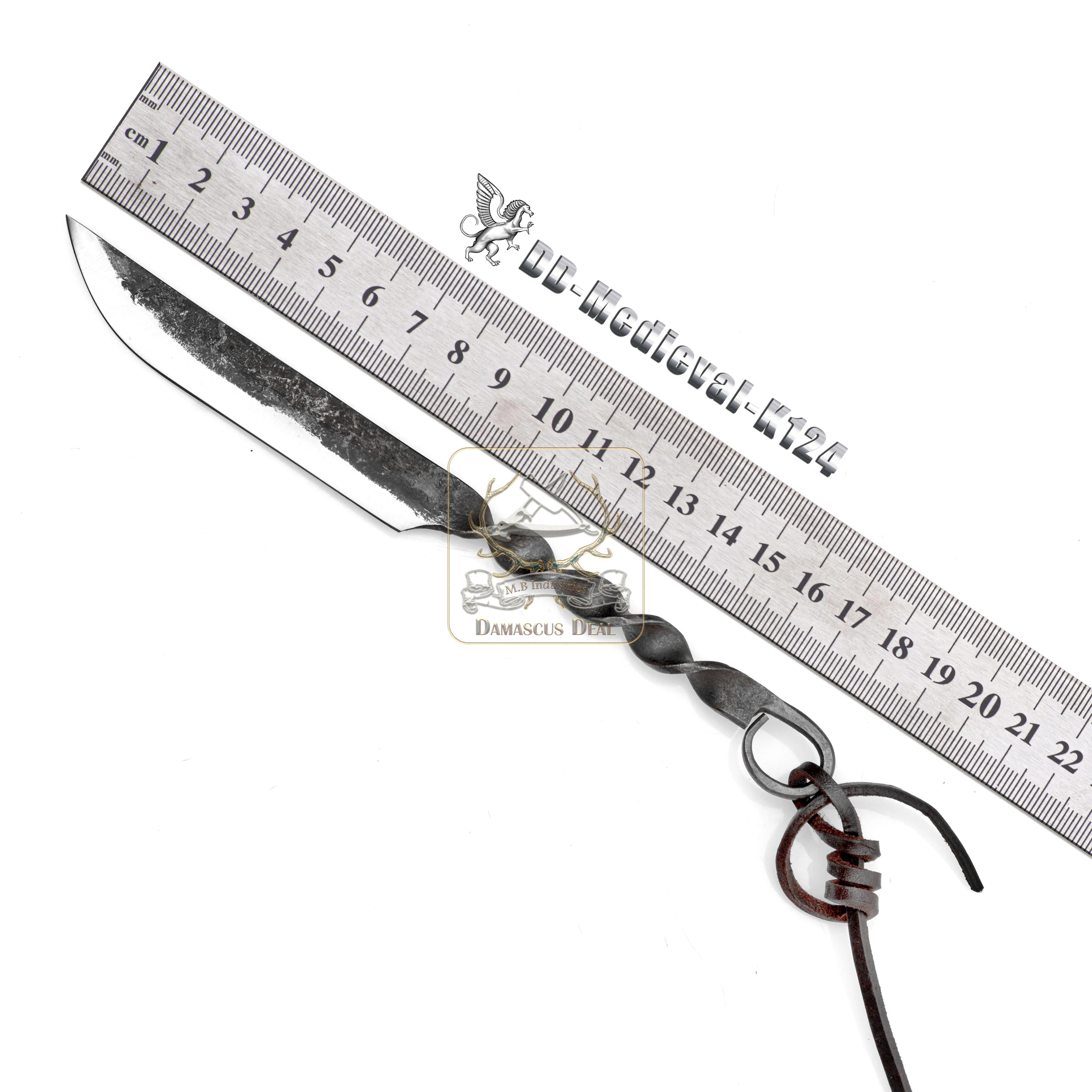 DD-Medieval-K124 Ultra Sharp Carbon Steel Blade Blanks Hand Forged Viking Pocket Knives with D2 Material