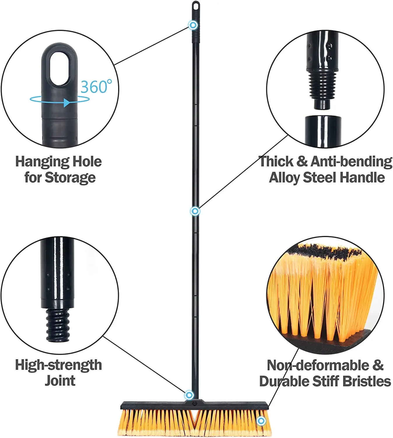 Handle Flow Broom Garden Detachable  Brush Garden Brush for Floor Cleaner